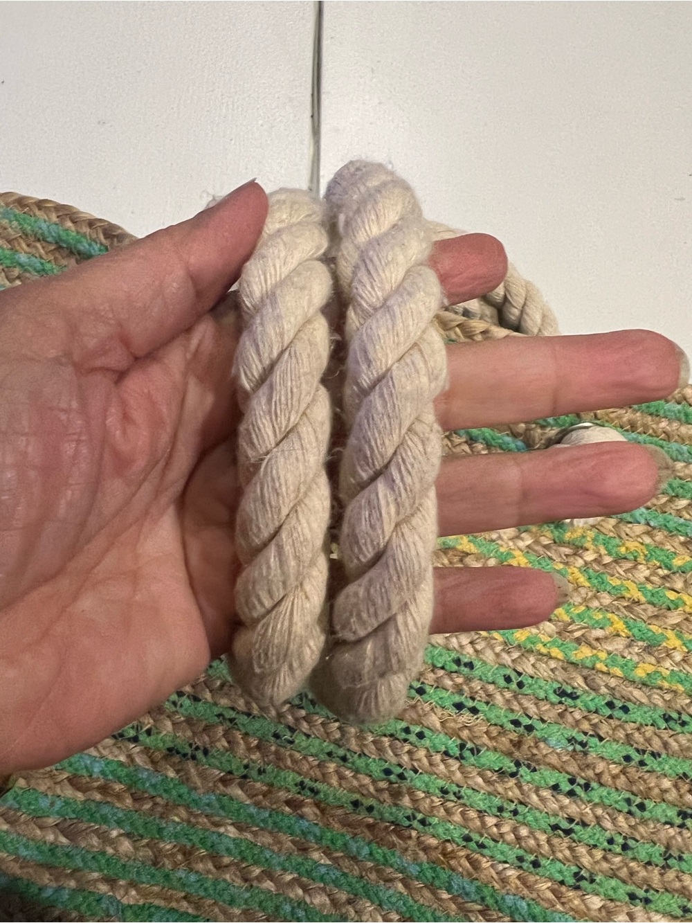 Magid woven jute and cotton tote beach tote with rope handles. - Picture 7 of 9